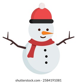 Snowman cartoon icon isolated on white background.