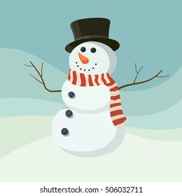 Snowman cartoon illustration. Vector