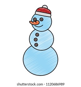 Snowman cartoon isolated scribble
