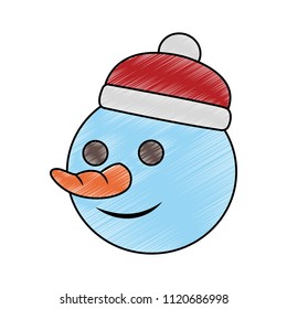 Snowman cartoon isolated scribble