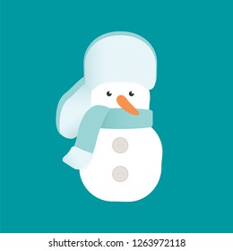 Snowman, Snowman Cartoon, Santa Hat, Cute, Christmas Character Vector Background