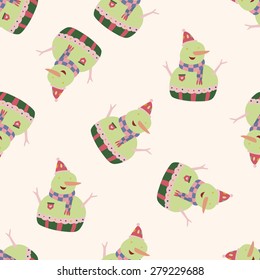 snowman cartoon , cartoon seamless pattern background