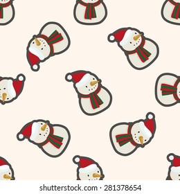 snowman cartoon , cartoon seamless pattern background
