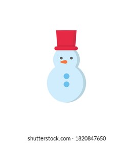 Vector de caricatura de Snowman sobre fondo blanco