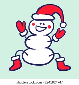 snowman character in cartoon style