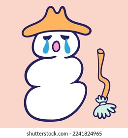 snowman character in cartoon style
