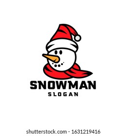 snowman character logo design illustration