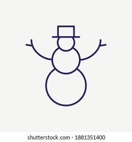 Snowman Character Outline Vector Icon