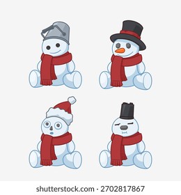 Snowman Character Pack – Lindas figuras de invierno con bufandas rojas