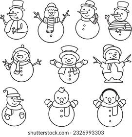 Snowman character snowball cold cartoon