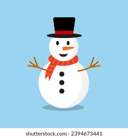 snowman character vector, illustration logo template in trendy style