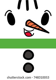 Snowman chirstmas greeting card.