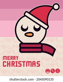 Snowman-Weihnachtshintergrund, minimalistischer Vektorgrafik