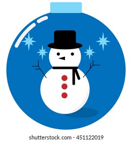 Snowman in a christmas ball