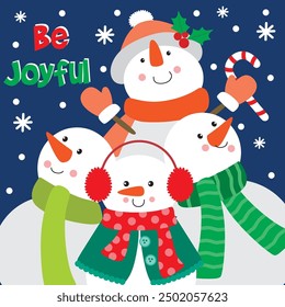Snowman For Christmas Card or Bag design
