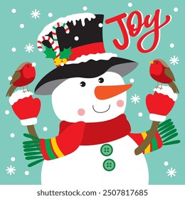 Snowman For Christmas Card or Bag design