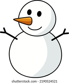 Snowman Christmas Cartoon Colored Clipart 