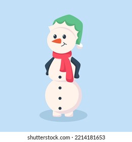 Snowman Christmas Character Design Illustration