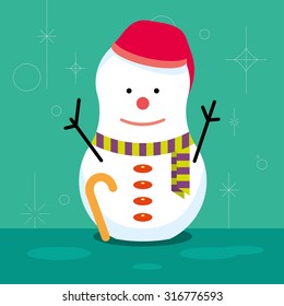 Snowman Christmas Character Design, illustration