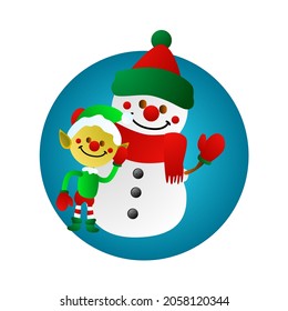 snowman for christmas character icon