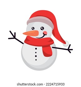 snowman christmas character icon isolated