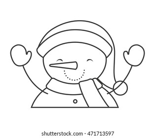 snowman christmas character isolated icon vector illustration design