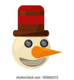 snowman christmas character isolated icon vector illustration design