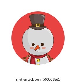 snowman christmas character kawaii style