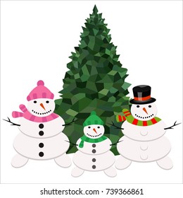 Snowman christmas cold winter hat xmas card holiday celebration vector illustration. Cute happy greeting snowy man in scarf decoration nature frost smile snowflake.
