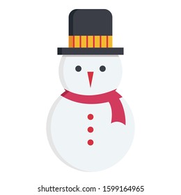 
snowman, christmas snowman Color Vector icon which can be easily modified or edit
