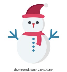 
snowman, christmas snowman color Vector icon which can be easily modified or edit
