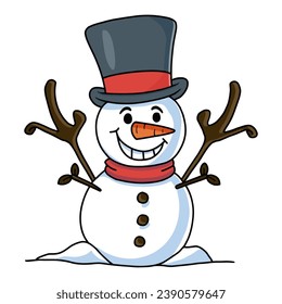 snowman, Christmas colorful ornaments icon. Winter event. Chrismas decorations. Happy new year. doodle elements.