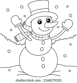 Snowman Christmas Coloring Page for Kids