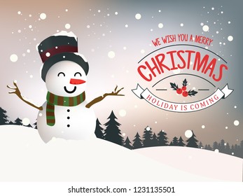 Snowman in Christmas day