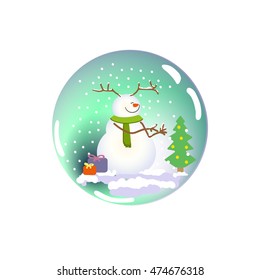 Snowman. Christmas design elements for decoration. New year background.