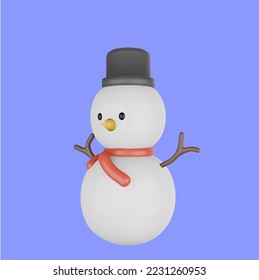 Snowman Christmas element 3D Christmas edition