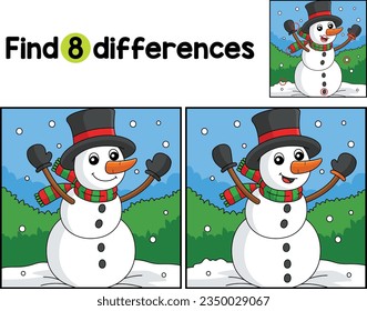 Snowman Christmas Find The Differences