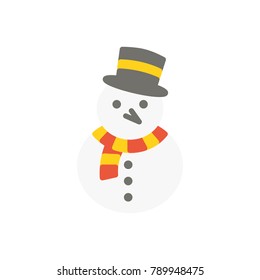 Snowman christmas flat icon