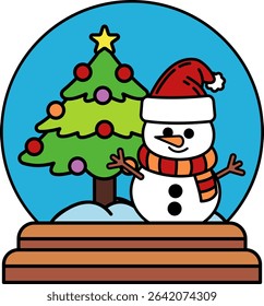snowman in the christmas globe
