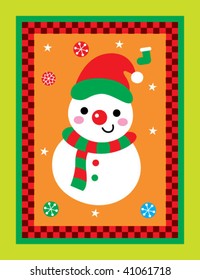 snowman christmas greeting card