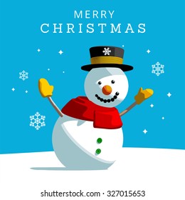 Snowman Christmas greeting. Editable vector format Christmas card.