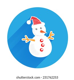 Snowman christmas and happy new year icon