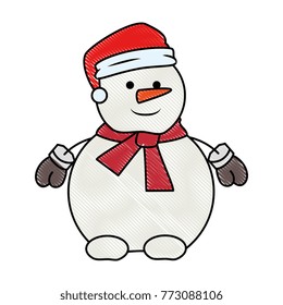 snowman with christmas hat 