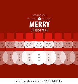 Snowman for Christmas Layout/Cover. Minimalist Creative Design Concept. Stock Vector Illustration. Modern and Abstract Background
