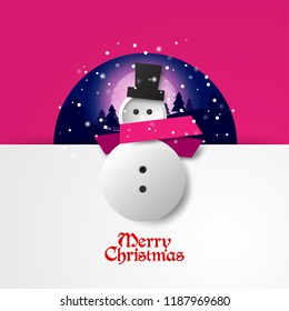Snowman for Christmas Layout/Design Cover. Modern and Abstract Background. Stock Vector Illustration. Minimalist Creative Design Concept.