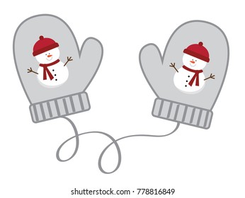 Snowman Christmas Mittens
