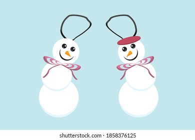 Snowman Christmas Ornament with Ribbon