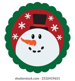 Snowman Christmas ornament vector cartoon illustration