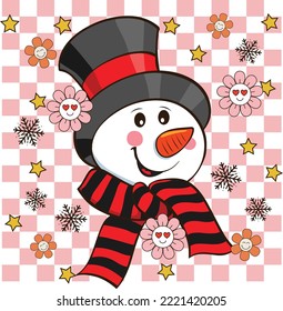 Snowman Christmas Seamless For T-shirt