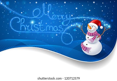 Snowman with Christmas text